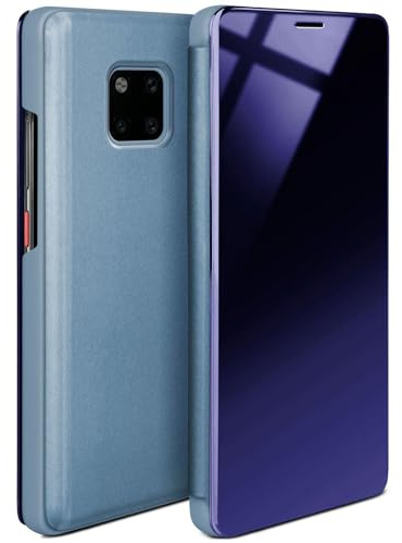 moex Void Case für Huawei Mate 20 Pro Hülle in Hochglanz Optik, Clear View Cover Spiegelhülle, Flip Case 360 Grad Schutzhülle mit Spiegel, Rundumschutz Handyhülle, Türkis