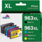 KINGWAY 963XL Multipack Druckerpatronen für HP 963 XL 963XL Patronen für HP OfficeJet Pro 9010 9012 9020 9022 9025 9019 9016 9015 9014 9013 (Schwarz Cyan Gelb Magenta, 4er Pack)