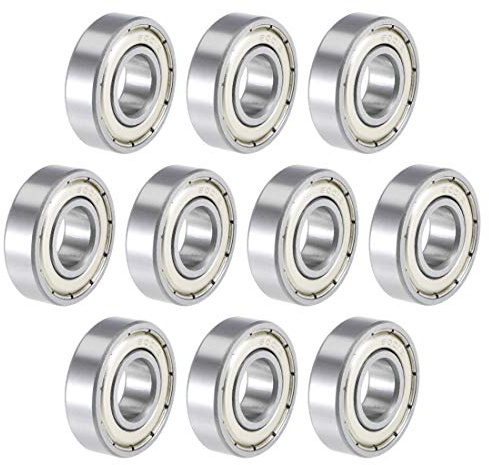 sourcing map 10 Stück 6001ZZ Rillenkugellager 12mm x 28mm x 8mm Kugellager Bearing Skateboard Bearings Skateboard Kugellager Rollenlager Doppelgeschirmt Chromstahl P5(ABEC5)