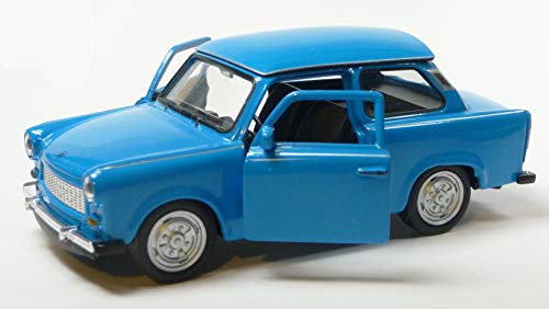 Welly Modellauto kompatibel mit Trabant 601 ca. 11 cm Sonder-Edition Popart Berlin Jubiläumsausgabe 2014 (blau)