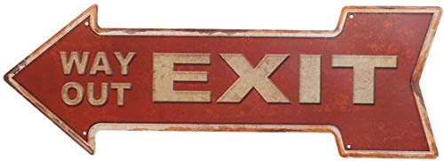 U/D Retro Exit Schilder Art Way Out Ausgang Hotel Bar Dekoration