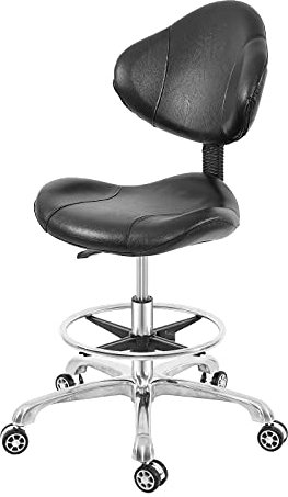 Drehstuhl / Drehstuhl, verstellbar, strapazierfähig, 180 kg, Lendenwirbelstütze, Arbeitsstuhl für Zuhause, Schreibtisch, Studio, Design, Labor, Schwarz (konkaves Kissen)