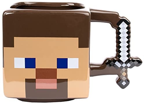 Minecraft - Becher - Keramik-Becher - 650 ml Kapazität Steve Becher - Neuheit Becher - Kaffee-Becher Merchandise - 3D Spiel - Gaming Merchandise