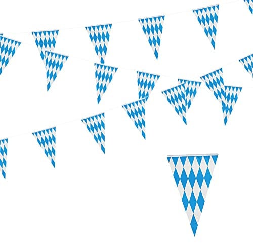 HAMOOM 10M Oktoberfest Deko Wimpelkette Bayrische Deko Oktoberfest Girlande Deko Bayrische Wimpelkette Dekoration Bayern Wimpel Bayerisch Banner für Bierfest Bierzelten Bier Festival München