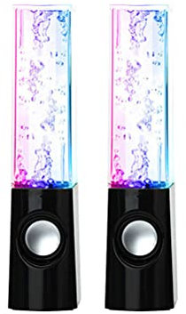 SOLUSTRE Bunte LED Wasser Lautsprecher mit Tanzen Brunnen Licht Zeigen Sound für Tablet Laptop PC USB Powered Stereo Lautsprecher 3. 5Mm Audio