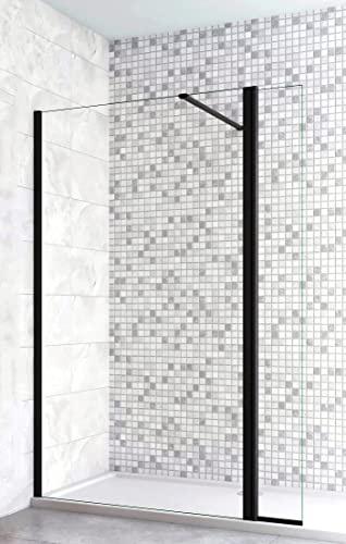Acezanble Walk in Dusche 90x200cm Duschabtrennung Seitenwand Duschwand mit Flipper Panel