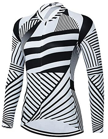 Women's Cycling Jersey Long Sleeve Winter Bike Biking Shirts Bicycle Tops Full Zipper, Ap04, XL