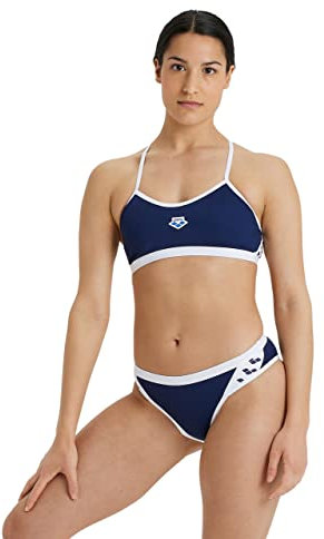 Arena Damen Icons Zweiteiliger Badeanzug, Blau (Navy/White), 32