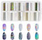 ECSiNG 10 Rolls White Pearl Color Holographic Nail Foil Transfer Sticker Roll Set Nail Art Transfer Glitter Stickers for Nail Art Decoration DIY Salon -Style-A