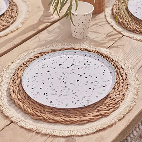 Ginger Ray Terrazzo Lot de 8 assiettes en carton écologiques Multicolore 25 cm
