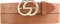BELTINGER Damen-Gürtel EMIL aus Vollrindleder 3 cm | Schmaler Ledergürtel für Damen 30mm | Gold glänzend | Tabac 85cm