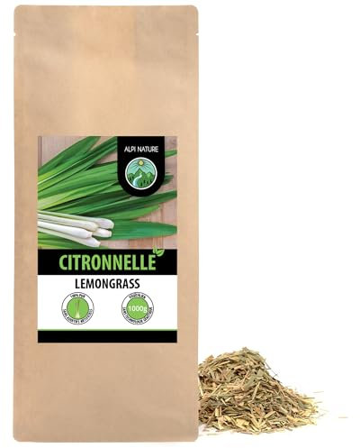 Alpi Nature Hierba de Limón Infusión 1kg, Hojas de Hierba de Limón Secas y Cortadas, Té Suelto