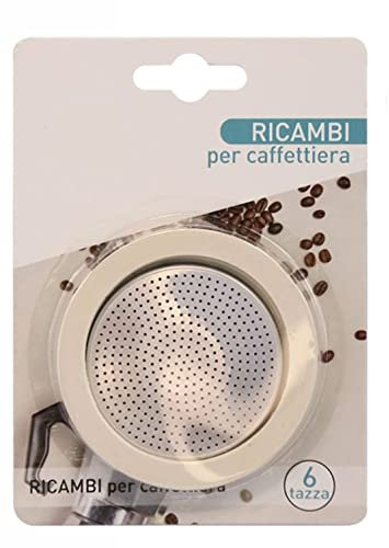 Set 4 pezzi 3 guarnizioni + 1 setino per macchinette compatibili moka compatibili bialetti compatibili pedrini (6 Tazze)