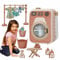 COO11 18pcs Kids Washing Machine Toy and Accessories with Light and Sound, Household Appliance, Roller Washing Machine, Laundry Room, Educational Fun Learning Toy, for Girls, Suitable for 3+