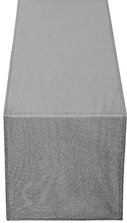 Leinen Optik Tischläufer Läufer Eckig 40 x 140 cm Hellgrau Abwaschbar Wasserabweisend Fleckschutz Pflegeleicht mit Saumrand