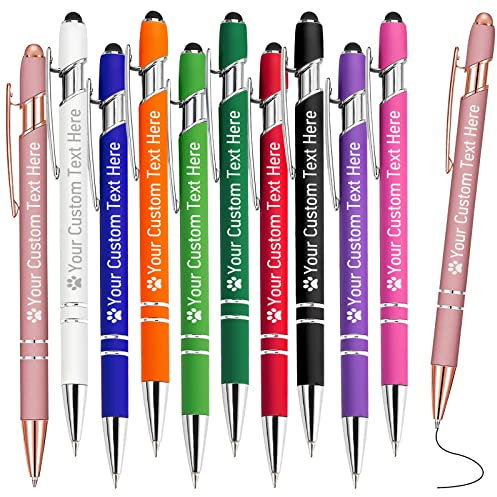 STREADVE Personalisierbare Stifte mit Namen, graviertes Logo, Textstift, 10 Stück, personalisierbar, glattes Schreiben, Personalisierungsgeschenk für Männer und Frauen, Hochzeit, Büro, Geschäft
