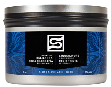 Speedball Öldruckfarbe, 237 ml, Blau, Malwerkzeuge, Zubehör für Druckset, Reliefdruck, Blockdruck