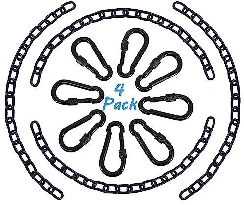 Chaîne de hamac noire de 50 cm, capacité de 200 kg, kit de crochets de suspension en acier inoxydable robuste pour suspendre une chaîne de chaise, sac de frappe, hamacs, balançoire, trapèze, yoga avec