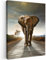 MuchoWow© Wandbilder 50x70 cm Schlafzimmer Home Deko Wohnung Bild Tier Wohnzimmer Fotoleinwand Wand Bilder Tierbilder auf Leinwand Wall Decor Wanddeko Waldtiere - Elefant - Sonnenuntergang