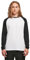 Build your Brand Men's Contrast Raglan Long-Sleeved Shirt T, White/Black, M