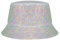 ZLYC Unisex Fashion Bucket Hat PU-Leder Regenhut wasserdicht Fischerhüte(Trippy Weiß)
