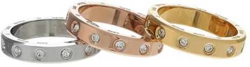 Kate Spade New York Set in Stone Ring Set, 5 UK, Messing, Cubic Zirkonia