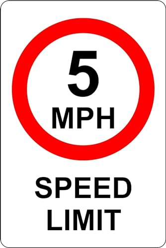 5 MPH Speed Limit Safety Sign - 3mm Aluminium sign 300mm x 200mm Case (Pack of 5)