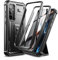 Dexnor Full Body Case for Samsung Galaxy S23 FE【Double front frame & Kickstand 】, Bumpershock Technology Drop Protection Rugged Phone Cover Shockproof Protective Bumper Case - Black