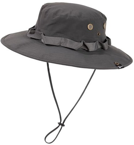 TOP-EX Sonnenhut Herren Breite Krempe UPF 50 Wasserdichter Boonie Huts Sonnenschutz Hut Safari Hut Sommer Outdoor Buschhut Faltbar & Winddicht Grau XL
