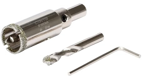 25/32 Inch 20mm Tile Hole Cutter Drill Bit Diamond Metal Hole Saw with Center Pilot Drill – Diamond-Coated for Marble, Granite, Ceramics, Porcelain Tiles, Glass