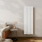 EMKE Radiateur Vertical, 1600x540 mm, Radiateur Plat Avec Design À Raccordement Central, Radiateur À Panneaux Double Couche Mural, Blanc, 1739 Watts