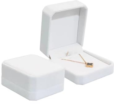 Manqyi Samt-Schmuckschatullen für Halsketten, Weiß Samt Große Halskette Box, Kette Geschenkbox, Geschenkbox für Hochzeit, Geburtstag Valentinstag