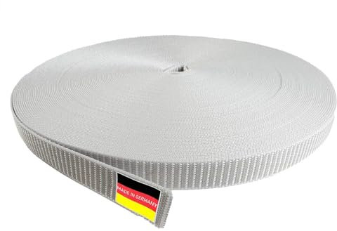 INOVATEC 50 Meter Rollladengurt Maxi 20 mm grau für Tür und Fenster Rolladen - reißfest und UV beständig