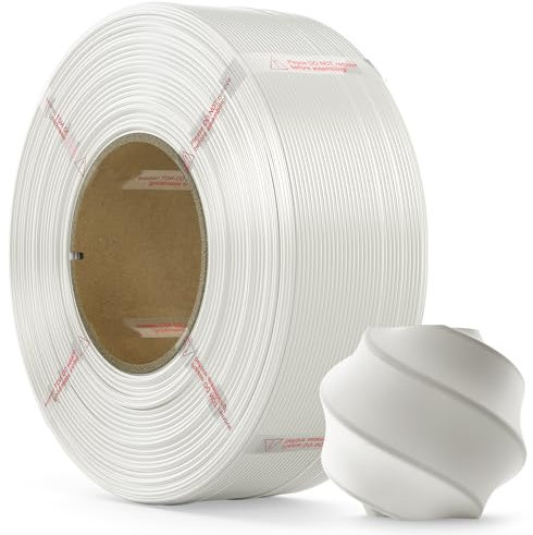 MarsWork PLA-Filament, 1,75 mm, PLA-3D-Drucker-Filament (Nachfüllpackung), 1 kg Nachfüllung für wiederverwendbare Spulen (1 kg), hochwertiges 3D-Druck-Filament für Bambu-Labor 3D-Drucker, Weiß
