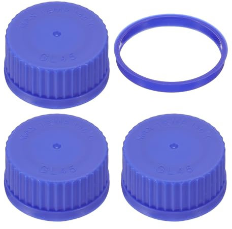 PATIKIL GL45 Schraubkappen, 45 mm, Polypropylen-Abdeckung, Schraubverschluss, Gewinde-Medienflaschen für GL45-Medienflaschen, Glas, blau, 3 Stück