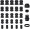 Sheryl&Rain 50 Pcs Waterproof Cable Glands M12, M16, M18, M20, M25, IP68 Adjustable 3-16mm Cable Connectors, Nylon Cable Gland, Wire Connector, Wire Protector (Black)