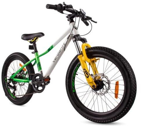 sun baby Jungenfahhrad 20 Zoll Verdant Jungen Bike Leicht Radgröße zur Auswahl 6 Gang Shimano Kinderfahrrad von 6 bis 10 Jahre verstellbare (Weiß Grün)
