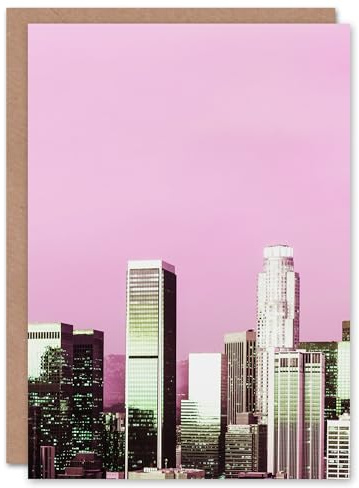 Artery8 Carol M Highsmith Art Card Los Angeles Pink Skyline Photograph