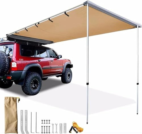 Sonnendach-markise Für Wohnmobile Einziehbare Auto-seitenmarkise Höhenverstellbares Außendach Ausziehzelt Unterstand Wasserdichter Windschutz Baldachin Overlanding M, 200x200cm/6.6x6.6ft