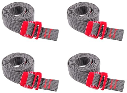 Wadakada 4PCS Hiking Climbing Tension Belts Buckle Tie-Down 1.5m Belt Cargo Straps Cord Tape Nylon Rope with Quick Release Hook