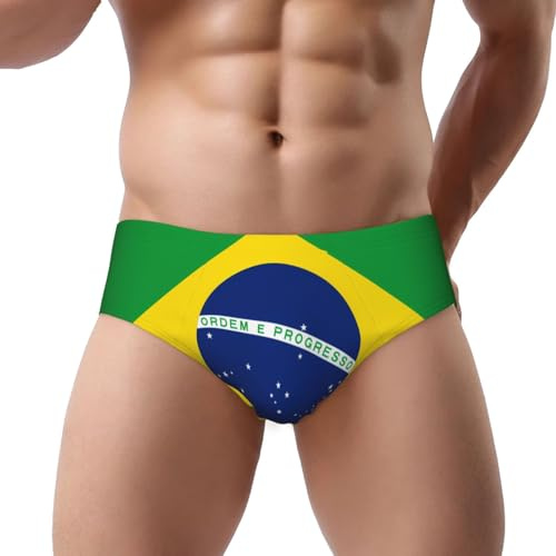 Zaixiansj Men's Briefs, Brazilian flag Print Underpants Soft Stretchy Thong Underwear for All Day Comfort - 3XL Black