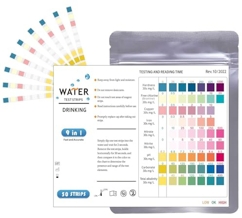 Innovess 100 PCS 9-in-1 Aquarium Test Strips for Ponds & Fish Tanks - Water Test Kit for Free Chlorine, Nitrate, Nitrite, pH, Hardness (KH), Iron, Copper & Total Alkalinity