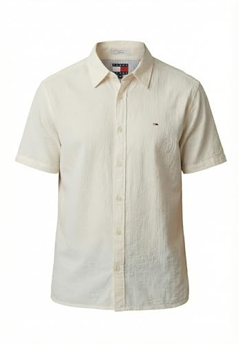 Tommy Jeans Kurzärmliges Hemd Reg Seersucker Ybh Ancient White, weiß, XXL