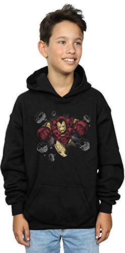 Marvel Boys Iron Man Rocks Hoodie 9-11 Years Black