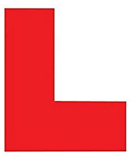 2 x - L - Learner Plate Self Adhesive (removable - no damage to the car) Waterproof Durable Vinyl Sticker DVLA Legal Size