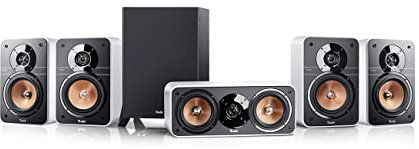 Teufel Ultima 20 Surround Sound System 5.1 - Sistema de Sonido 5.1 para Cine en casa (Sonido Surround y subwoofer, Alta fidelidad) - Blanco