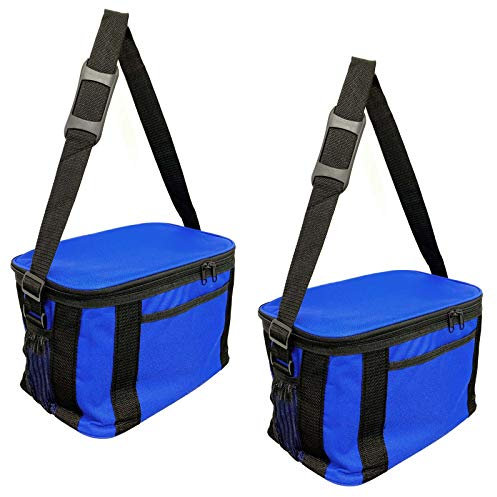 HAC24 2er Set Mini Kühltasche 16l Isoliert Blau Für 12 Dosen Thermotasche Campingtasche Isoliertasche Kühlkorb Camping Picknicktasche Kühlbox