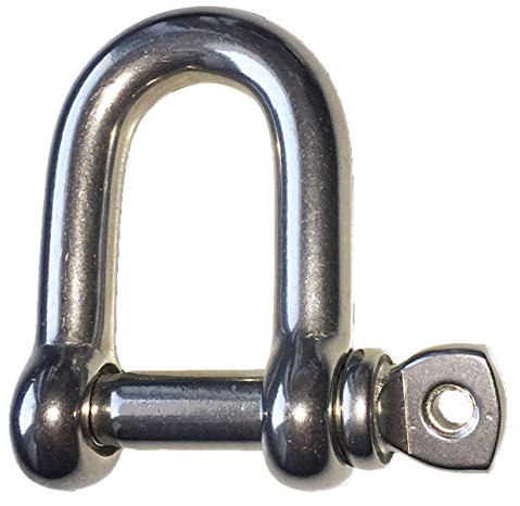 Sunload Schäkel gerade Kurze Form Edelstahl AISI 316 V4A 5 Stück (5 mm)