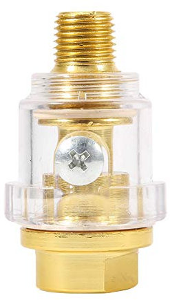 KIMISS Professional 1/4in NPT Mini Lubrificatore per oliatore in linea Accessorio per utensili pneumatici in rame color oro=mini oliatore