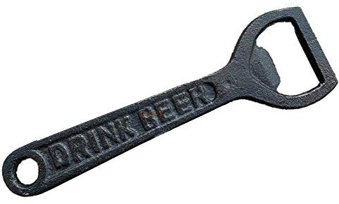 Cast Iron Hand Held Bottle Opener Save Water Drink Beer Vintage Antique Pub Top 15cm